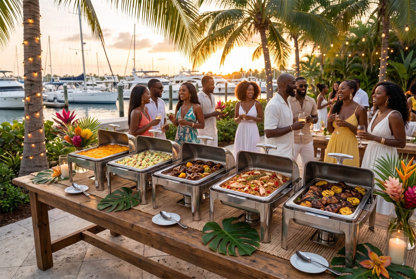 A family enjoying a home-cooked Island Eats meal together